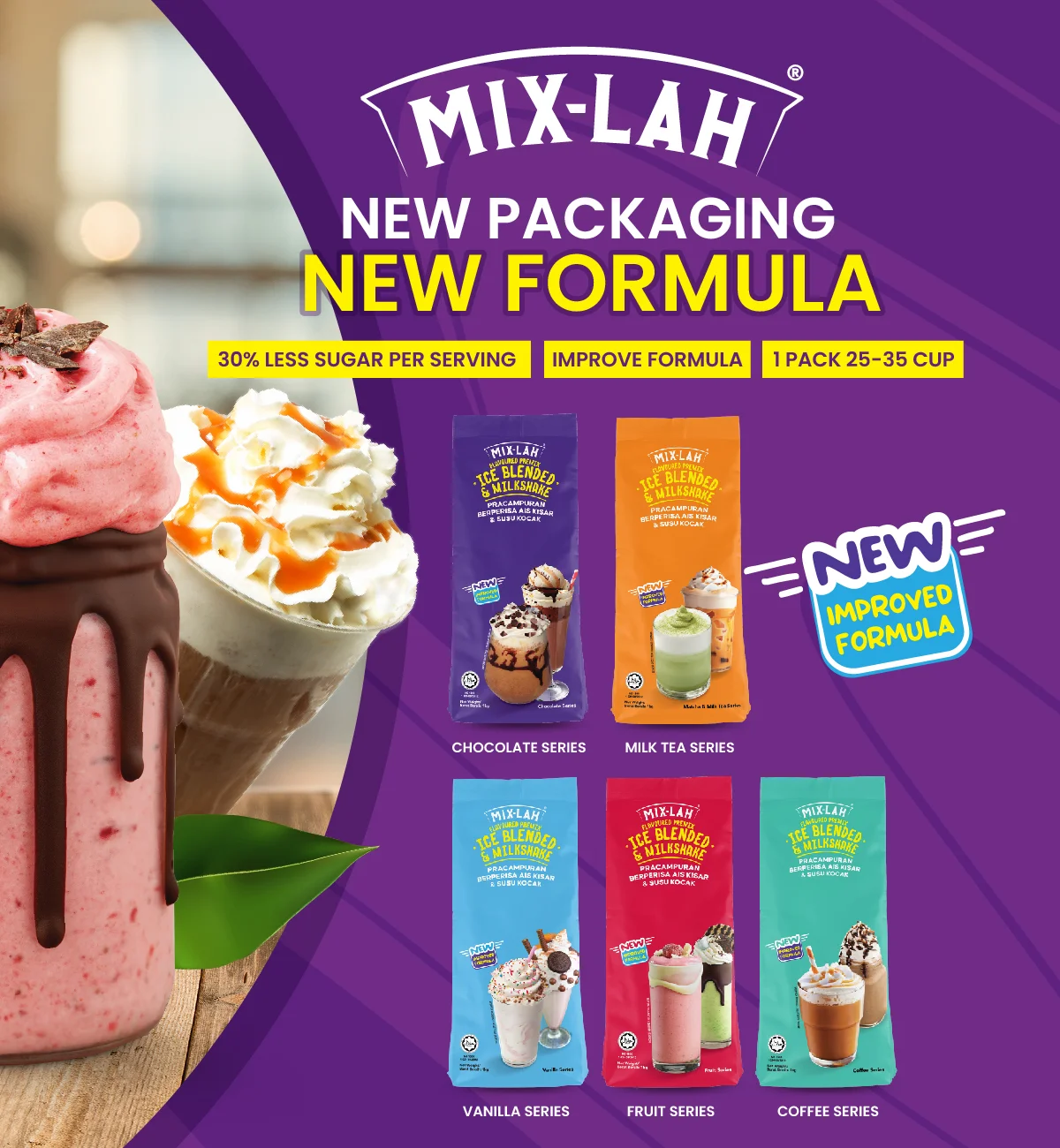 mobile view ice blended milkshake series
